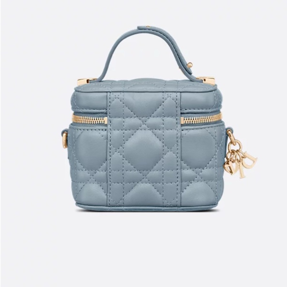 DIOR MINI VANITY WITH CROSSBODY STRAP SMALL IN SEA BLUE - Picture 4 of 16